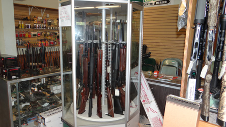 Display after display of new and used guns and more.
